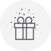 packaged gift with ribbon icon